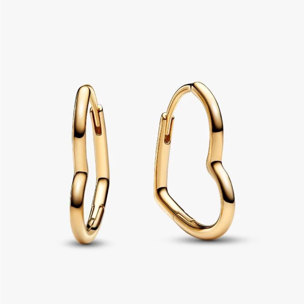Heart Hoop Earrings 18K Gold Plated Stainless Steel